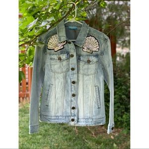 Show Me Your Mumu Sparkly Seashell Jean Jacket.